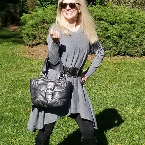 Coach Black Leather Medium Satchel with Top Zipper & Dust Bag, $65 - Picture 3 of 11